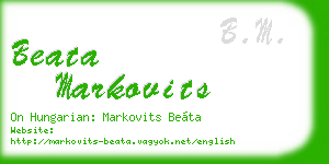 beata markovits business card
