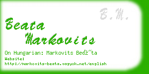 beata markovits business card